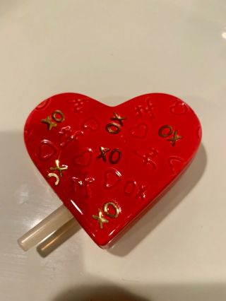 nora fleming retired Mini red heart w/Gold XO and NF markings RARE 3