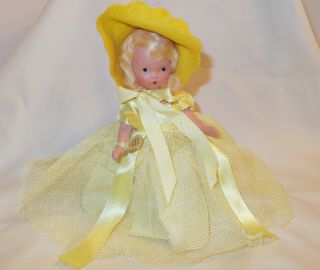 Vintage Nancy Ann Story Book Bisque Doll 171 Daffy - Down - Dilly 5.  5 "
