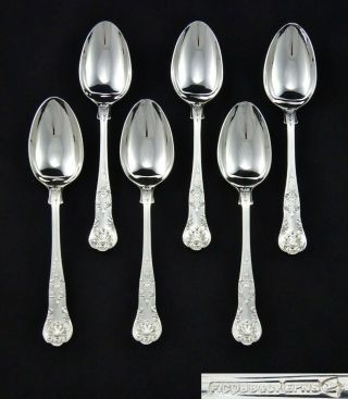 Heavy Silver Plated F.  Cobb Kings Queens Pattern Dessert Spoons 7.  25 " Sheffield