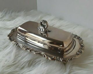 Antiques 1883 F.  B.  Rogers Silver Co 1959 Butter Silver Plate Dish
