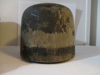 Antique Vintage Wooden Hat Form Block Mold Millinery Signed Hoff - Man