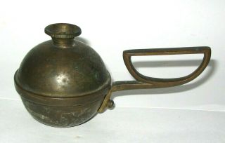Antique Vintage Brass Whale Oil Finger Lamp