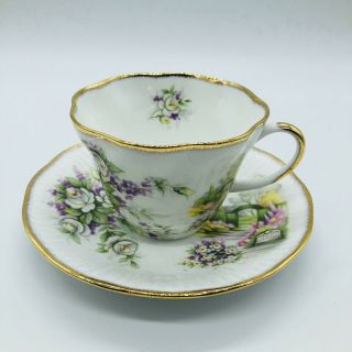 Queen’s Staffordshire Tea Cup And Saucer White Roses Made In England