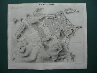 1838 - Dufour - Brazil Small City Plan Rio De Janeiro Brasil