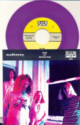 " 7 " - Mudhoney - This Gift Rare O.  P.  Grunge Punk Sub Pop Colored Vinyl