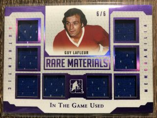 Guy Lafleur 2017 In The Game Rare Materials 8 Materials Sp 6/6 C 
