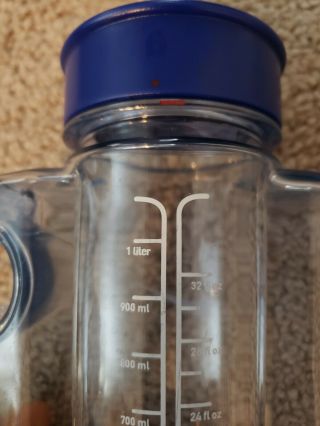 Nike 1 Liter 32oz Clear Water Bottle With Wide Mouth 8 x 7 x 3 Rare item. 3