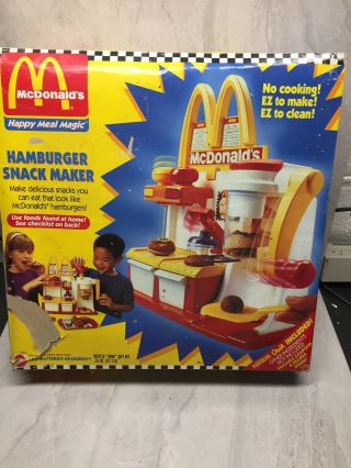 Vtg 1993 Mattel Mcdonalds Hamburger Snack Maker Set All Everything Rare