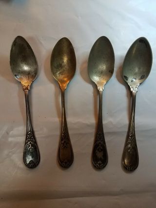 Four Fraget Bm Plaque Spoons