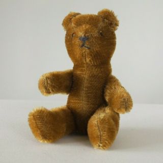 Vintage Small Brown Mohair Jointed Teddy Bear