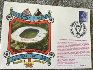 Rare Football First Day Cover European Cup Final 1978 Liverpool V Bruges