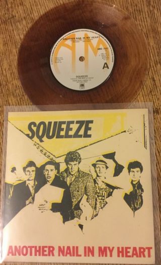 Squeeze - Another Nail In My Heart Rare Transparent Brown 7 " 1980 Near