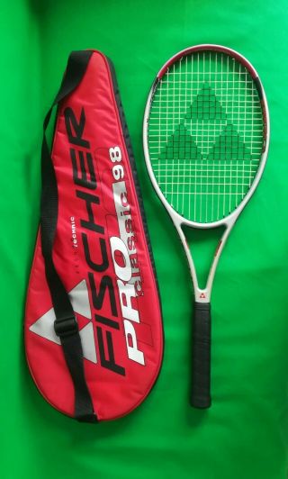 Very Rare Fischer Pro Classic 90 Tennis Racket And Cover L4