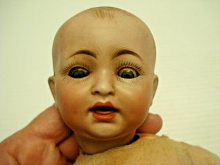 Antique Bisque German Character Doll 11 In Open Mouth Teeth Sleep Eyes