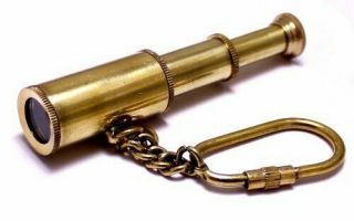 Nautical Brass Key Chain Telescope Keyring Vintage Handmade Vintage Gift