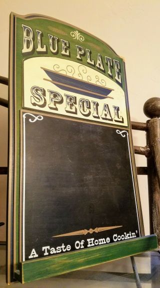 Blue Plate Special Menu Board - Kitchen Restaurant Chalkboard Green Pressed Wood