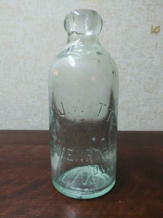 Antique.  Pre 1900 Hutchinson Soda Bottles H J Witt Davenport Iowa