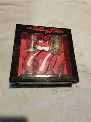 The Rolling Stones Bar Shot Glass Set (4 Shot Glasses) Rare