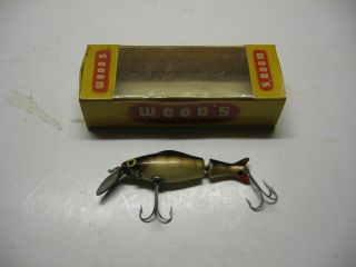 Vintage Wood Mfg.  Co.  Arkansas Spot Tail Jointed Minnow With Box