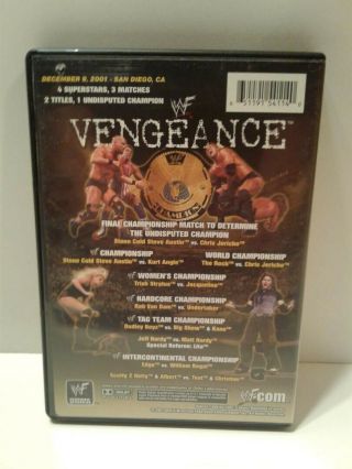WWE / WWF Vengeance (DVD,  2001) Out of Print.  RARE 3