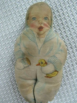 Rare Vintage 1930s Advertising Gerber Baby Doll Cloth Litho 8 " Stuffed Toy Doll