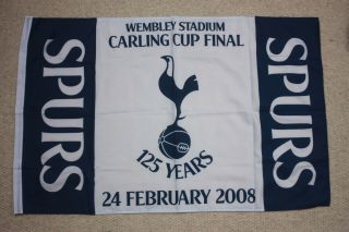 Rare Tottenham Hotspur Carling Cup Final Match Flags Vs Chelsea 