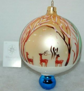 Radko Winter Forest Christmas Ornament 96 - 273 - 0 Rare,  Large Ball W/ Drop