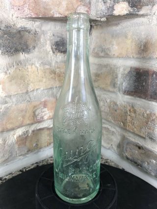 Rare Pre Pro Jung Beer Brewing Company Blue Glass Bottle Milwaukee Wi Wf&s