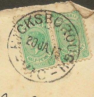 Rare Victoria Postmark: Hicksborough On Piece (20 Ja 13)