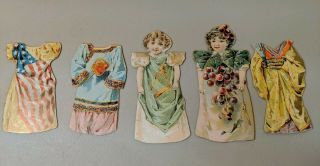 Victorian Barbour’s Irish Flax Threads Trade Cards - Paper Dolls 1890s