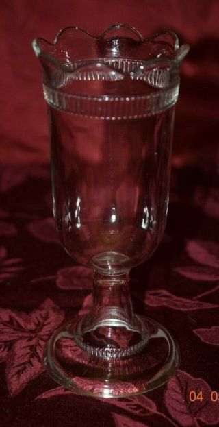 Antique Tall Footed Early Clear Glass Spooner Spoon Holder Celery Vase Not Eapg