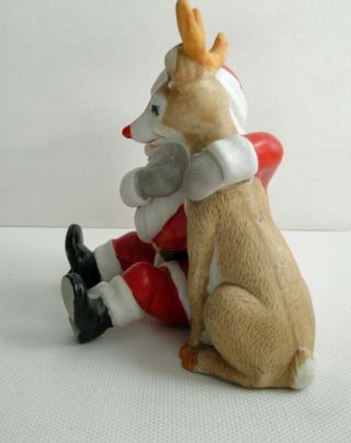 GEORGE GOOD Santa and Rudolph the Red Nose Reindeer Figurine RARE Vintage 2