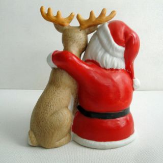 GEORGE GOOD Santa and Rudolph the Red Nose Reindeer Figurine RARE Vintage 3