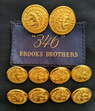 Rare Brooks Brothers Set 10 Gold Sheep Blazer Suit Jacket Replacement Buttons Z5