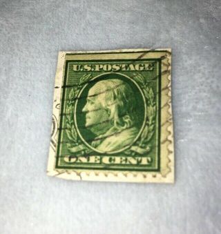 Very Rare Ben Franklin One Cent Us Postage Stamp.  331.  12 - 08 - 1908