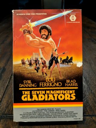The Seven Magnificent Gladiators Vhs Rare Oop Lou Ferrigno Sybil Danning