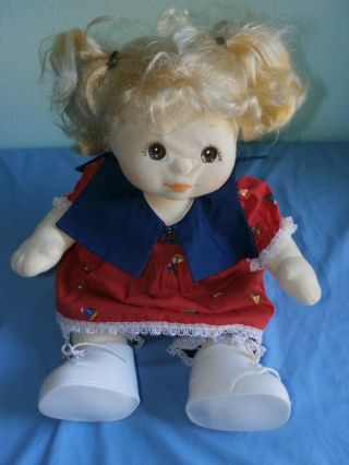 My Child Doll Blonde Brown Eyes Puppytails,  Dress Bloomers Shoes Diaper Vintage