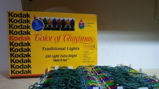 Vintage Kodak Color Of Christmas Lights 100 Extra Bright 66ft Decor Antiqu