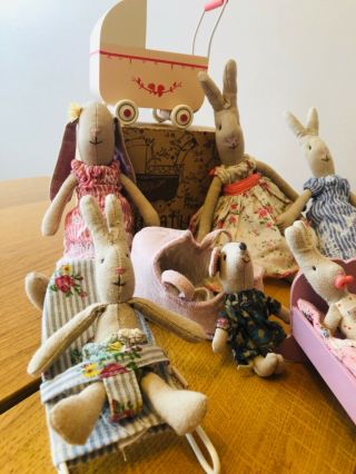 Rare Maileg Bunnies And Mice With Additional Accessories From Denmark
