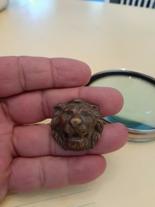 Antique Lion Head Bronze Or Brass Drawer Knob