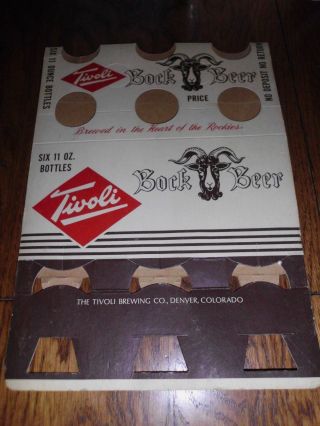 Rare,  Tivoli Brewing,  Denver Co,  Bock Beer 6 Pack Bottle Holder,  Cardboard
