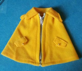 Vintage 70s Barbie Yellow Poncho/cape Butterfly Collar Boho Funky Fashion Doll