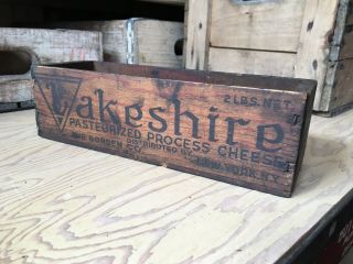 Vintage Wooden Cheese Box Lakeshire The Borden Co York York Wood