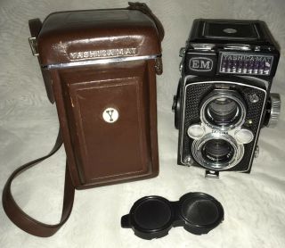 Vintage Rare Yashica - Mat Em Copal - Mxv Camera With Case And Lens Cover