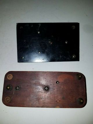 2 antique Telegraph Morse code keys J.  H bunnell co wood base 2