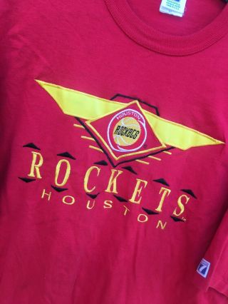 Vintage NBA Houston Rockets Embroidered Logo 7 T Shirt Size XL 1990s Rare Vtg 2