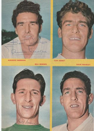 Bill Brown/maurice Norman Tottenham Hotspur 1960 - 1961 Rare Autographs