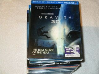 3d Movie Blu Ray Gravity Bullock Clooney W/rare Outer Lenticular Sleeve