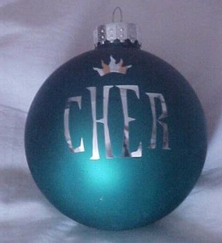Cher Logo 3 " Glass Christmas Tree Ornament Ultra Rare Collectors Item
