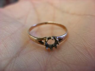 Antique Victorian Gold Baby Ring Size 3 1/2 - Missing Stone - 264